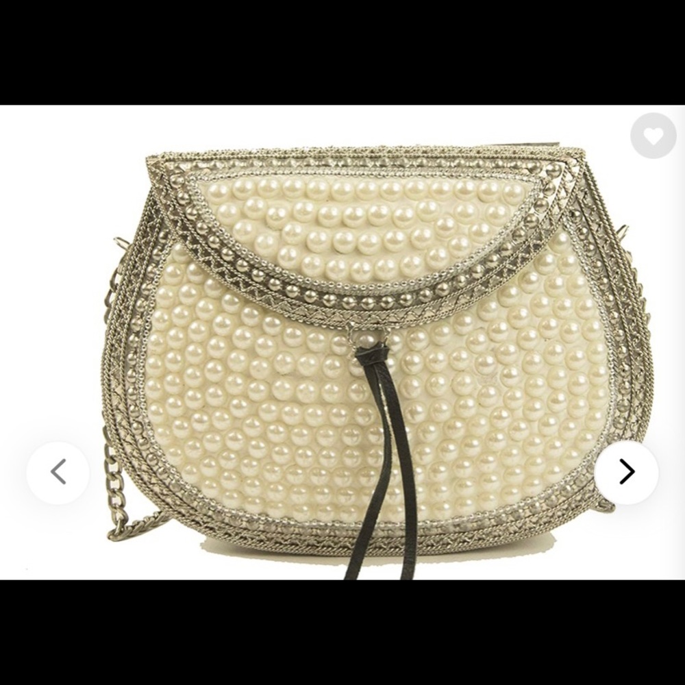 lyra iron embellished crossbody pearl